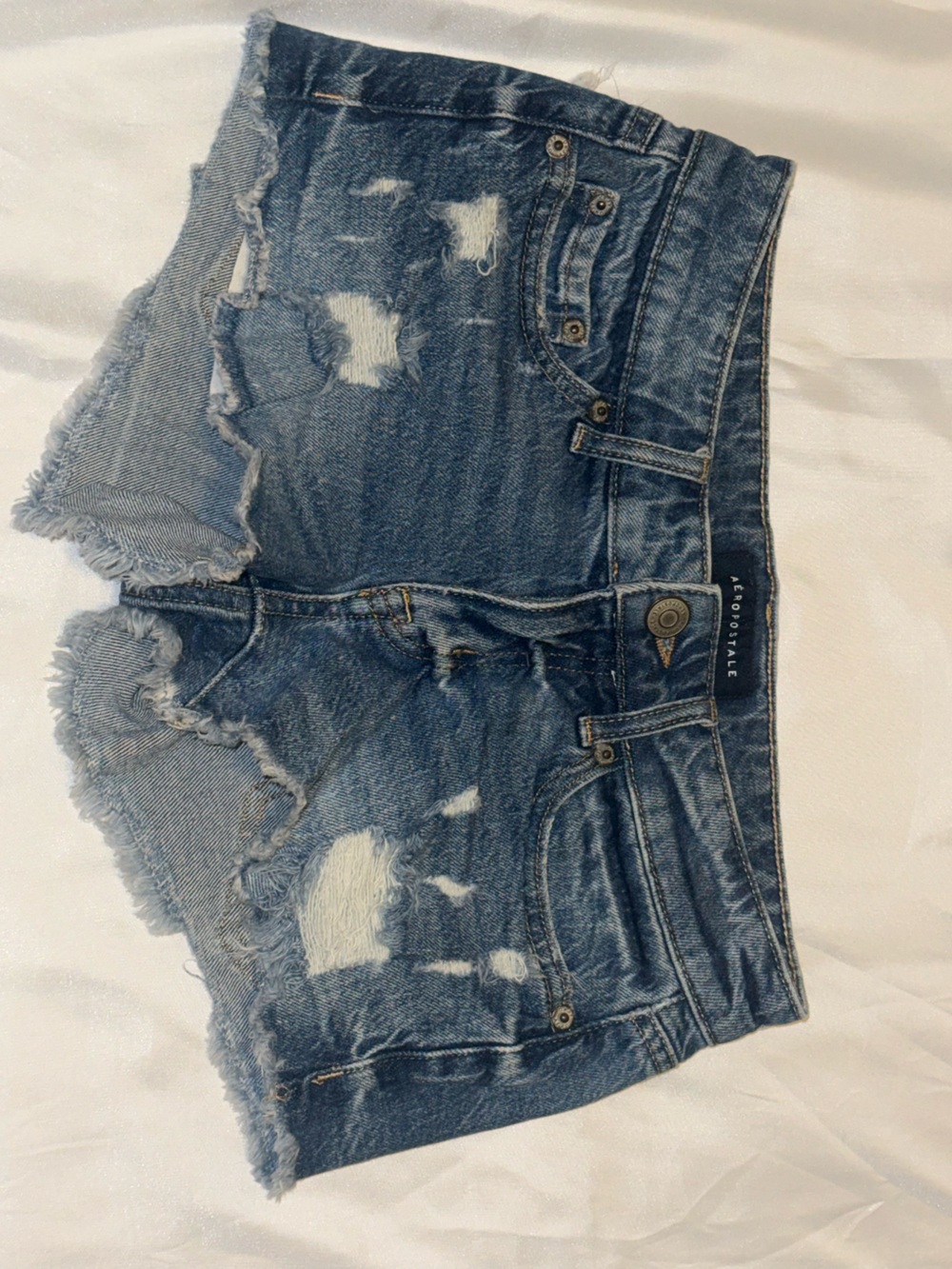 Aeropostale Distressed Dark Blue Low Rise Shorty 💙